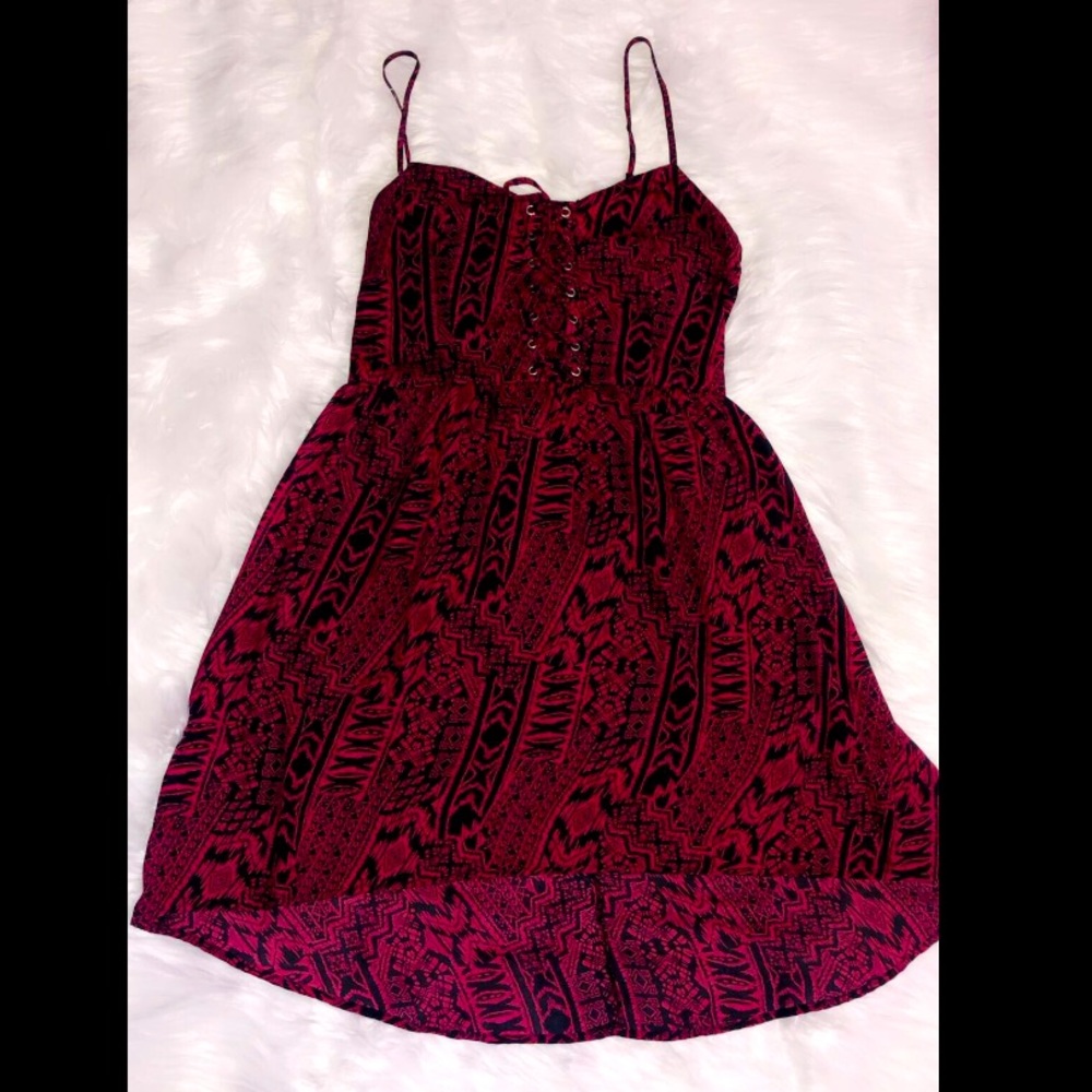 Forever 21 Burgundy/Black corset front dress
